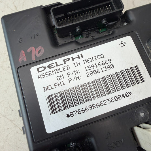 06-07 C6 Corvette BCM Fuse Box Junction Block Body Control Module 15916669