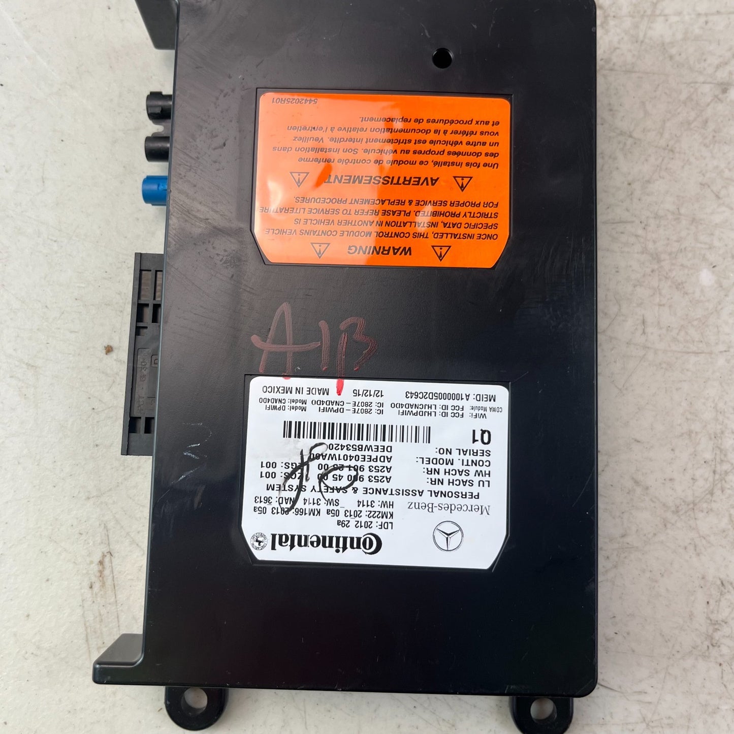 2015-2021 MERCEDES C300 PHONE BLUETOOTH COMMUNICATION CONTROL MODULE A2539004500