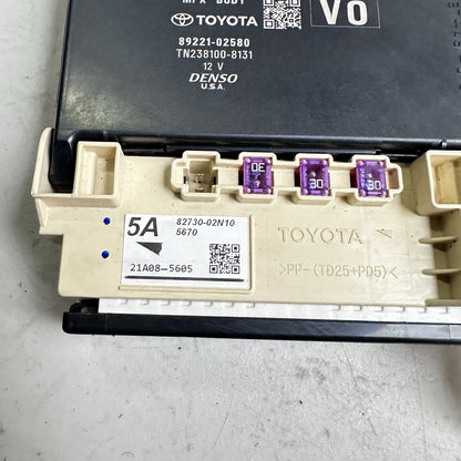 2020-2022 TOYOTA COROLLA BODY CONTROL MODULE MPX BODY 89221-02580