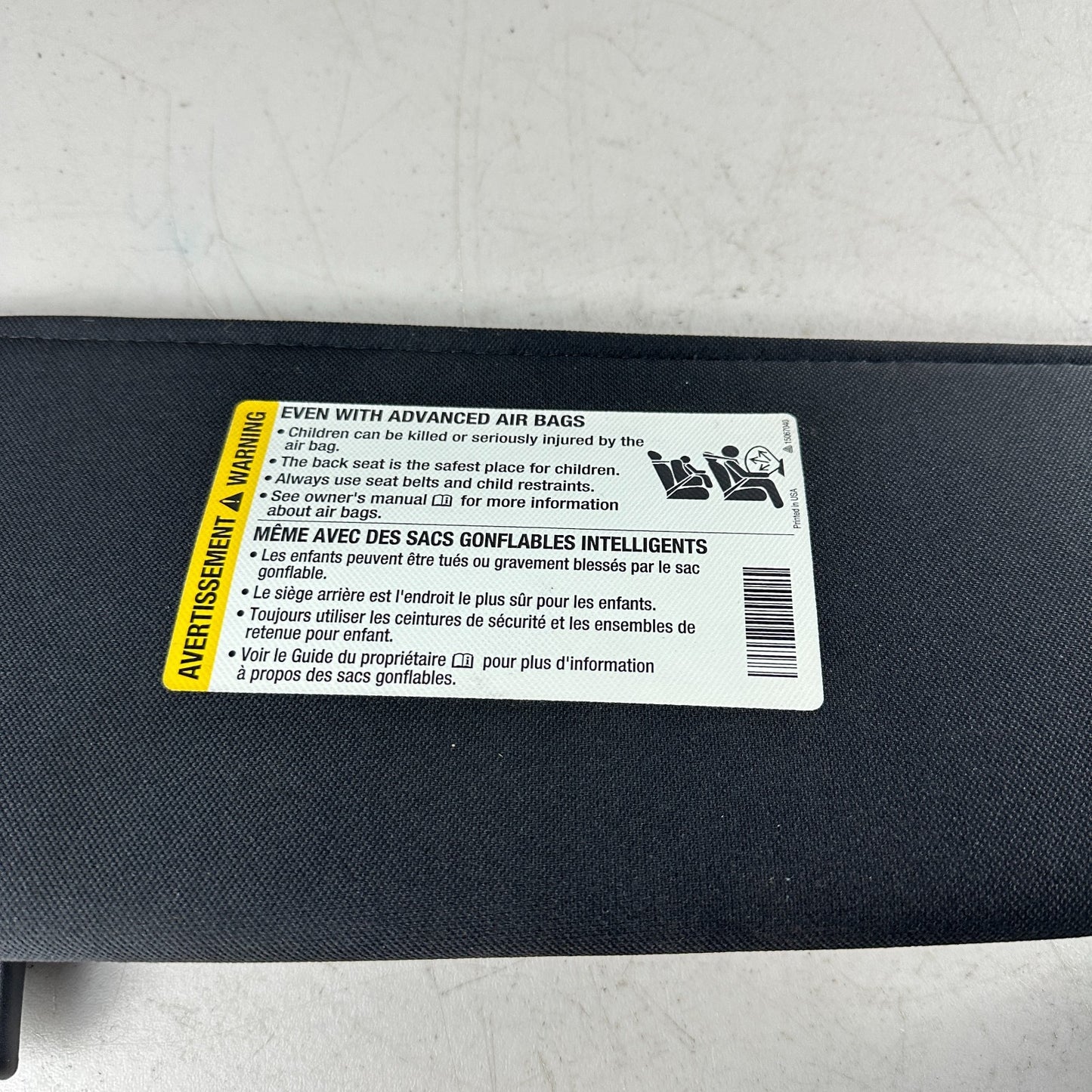 05-13 CHEVROLET CORVETTE FRONT RIGHT PASSENGER SIDE SUNVISOR SUN VISOR BLACK OEM