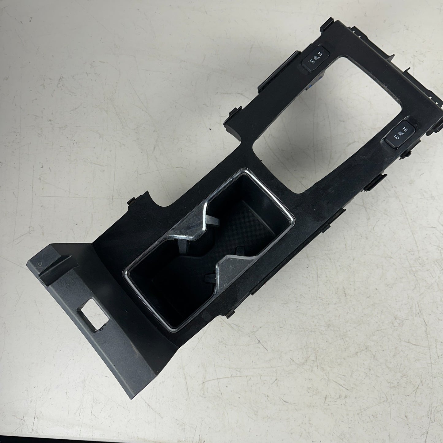 13-17 HONDA ACCORD CENTER CONSOLE FLOOR SHIFTER PANEL W/ CUP HOLDER OEM GLOSS BK