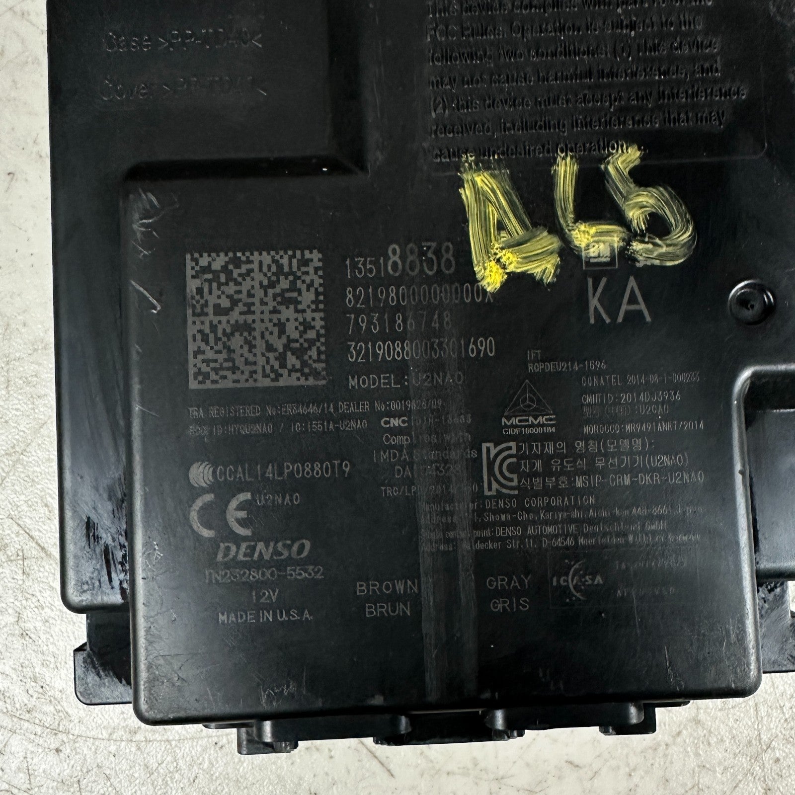 2019-2024 CHEVROLET CAMARO KEYLESS ENTRY THEFT LOCKING CONTROL MODULE UNIT OEM