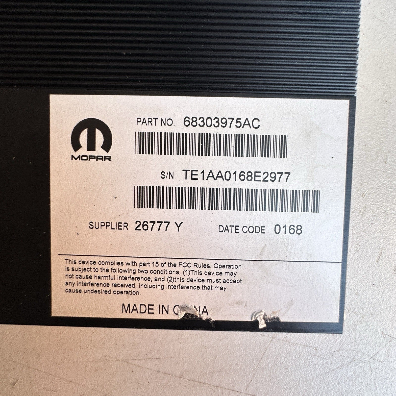 2017 - 2022  Charger/Challenger / Chrysler 300 Radio Amp Amplifier OE 68303975AC