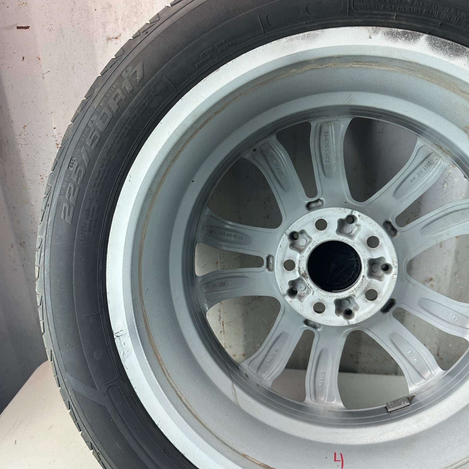 2015-2018 MERCEDES W205 C300 17x7' INCH 10 SPOKE WHEEL RIM W/ TIRE A2054010200