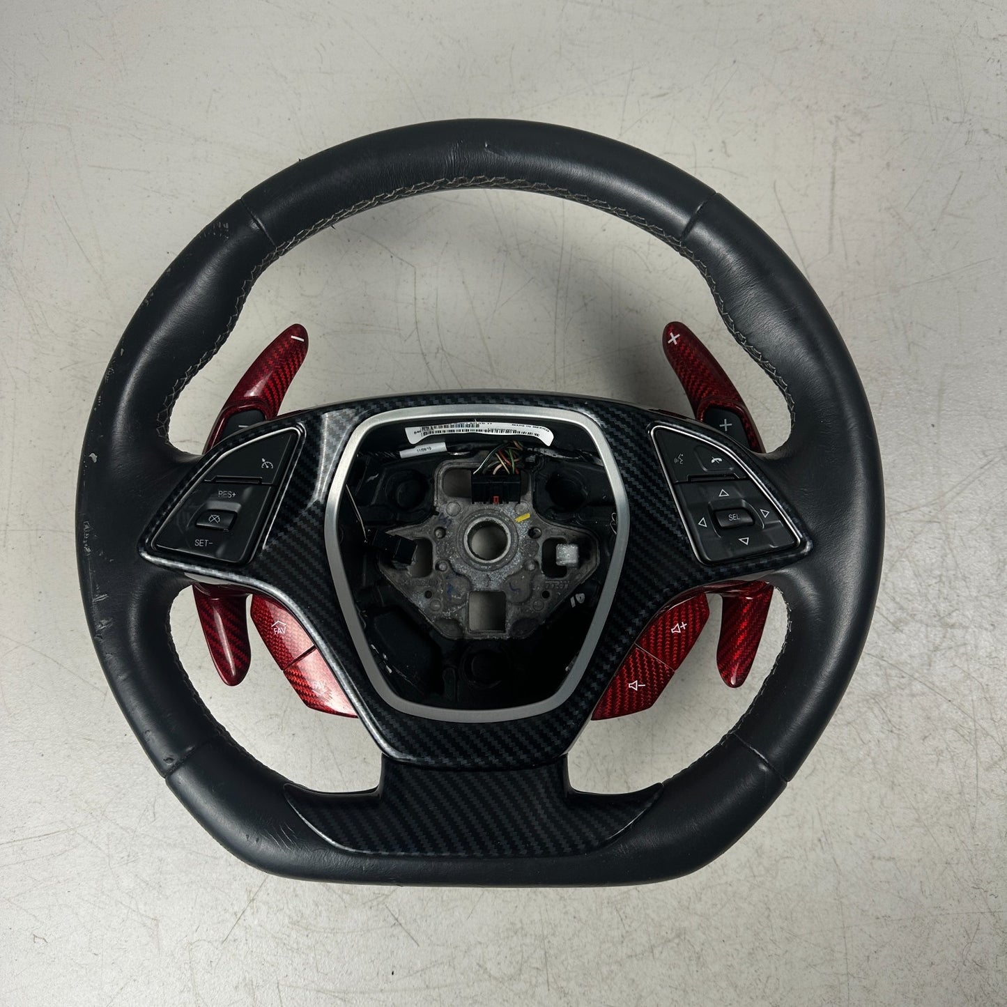 14-19 CHEVY CORVETTE C7 CARBON FIBER STEERING WHEEL W/ PADDLE SHIFTER & SWITCHS