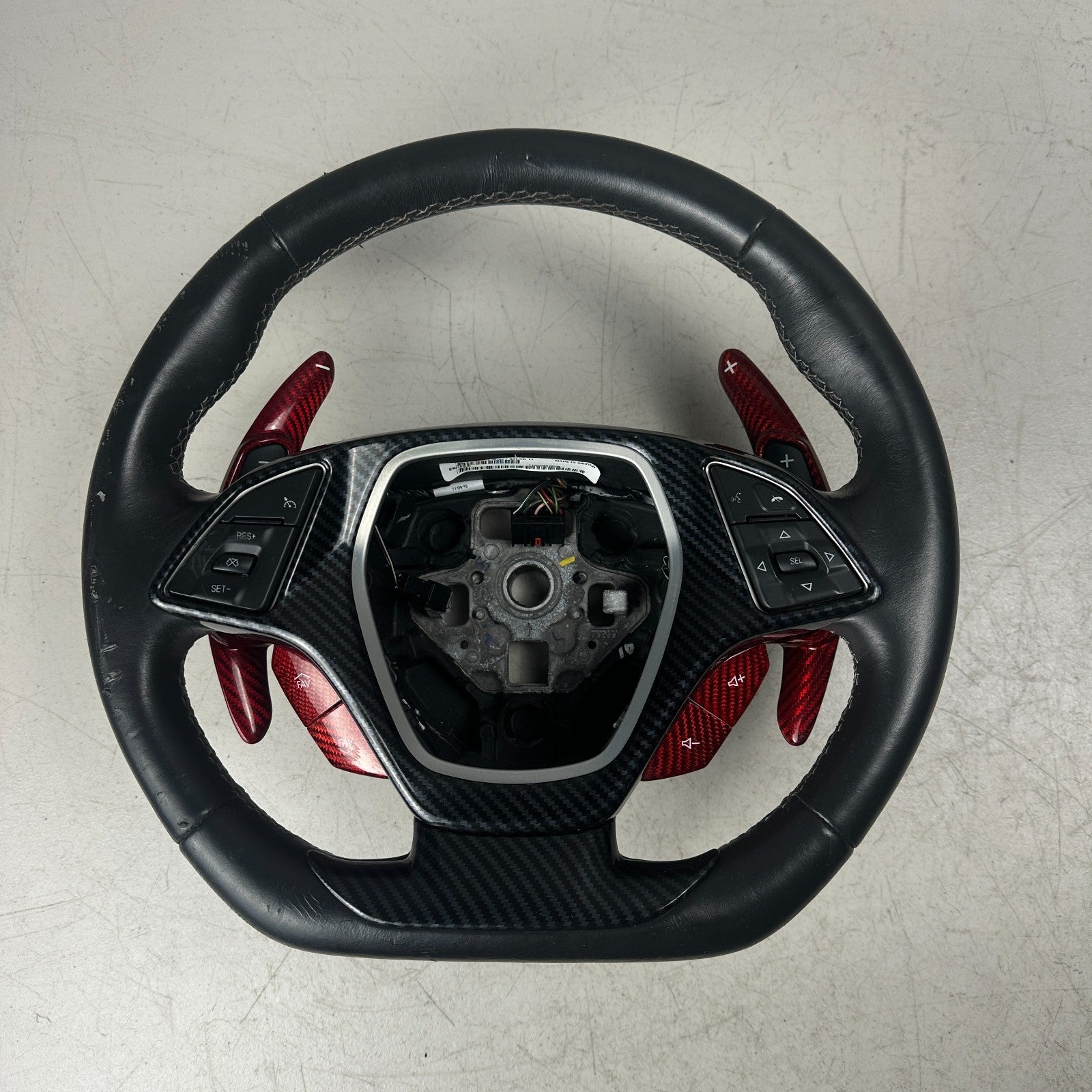 14-19 CHEVY CORVETTE C7 CARBON FIBER STEERING WHEEL W/ PADDLE SHIFTER & SWITCHS