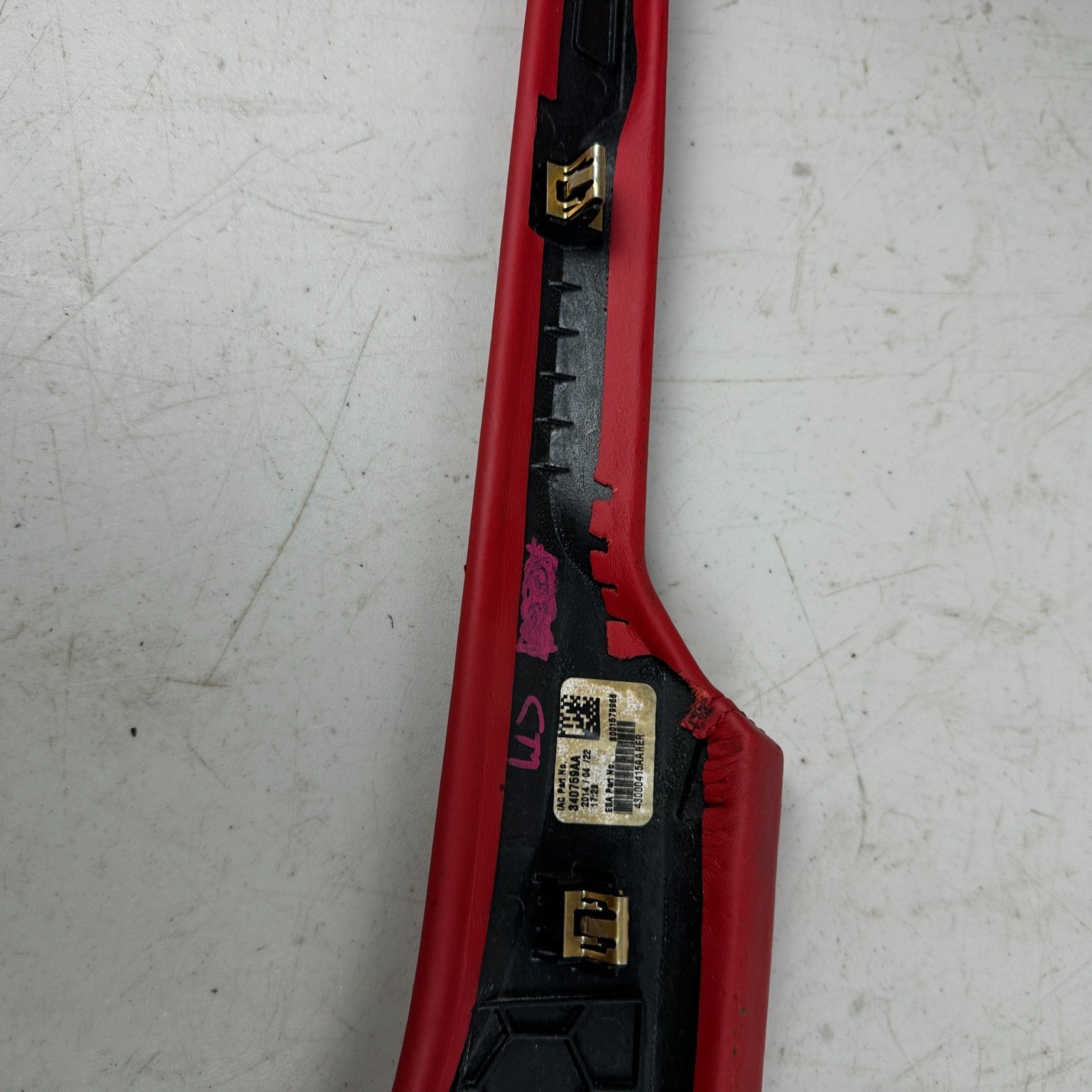 2014-2019 CHEVROLET CORVETTE CENTER CONSOLE LEFT SIDE TRIM PANEL COVER RED OEM