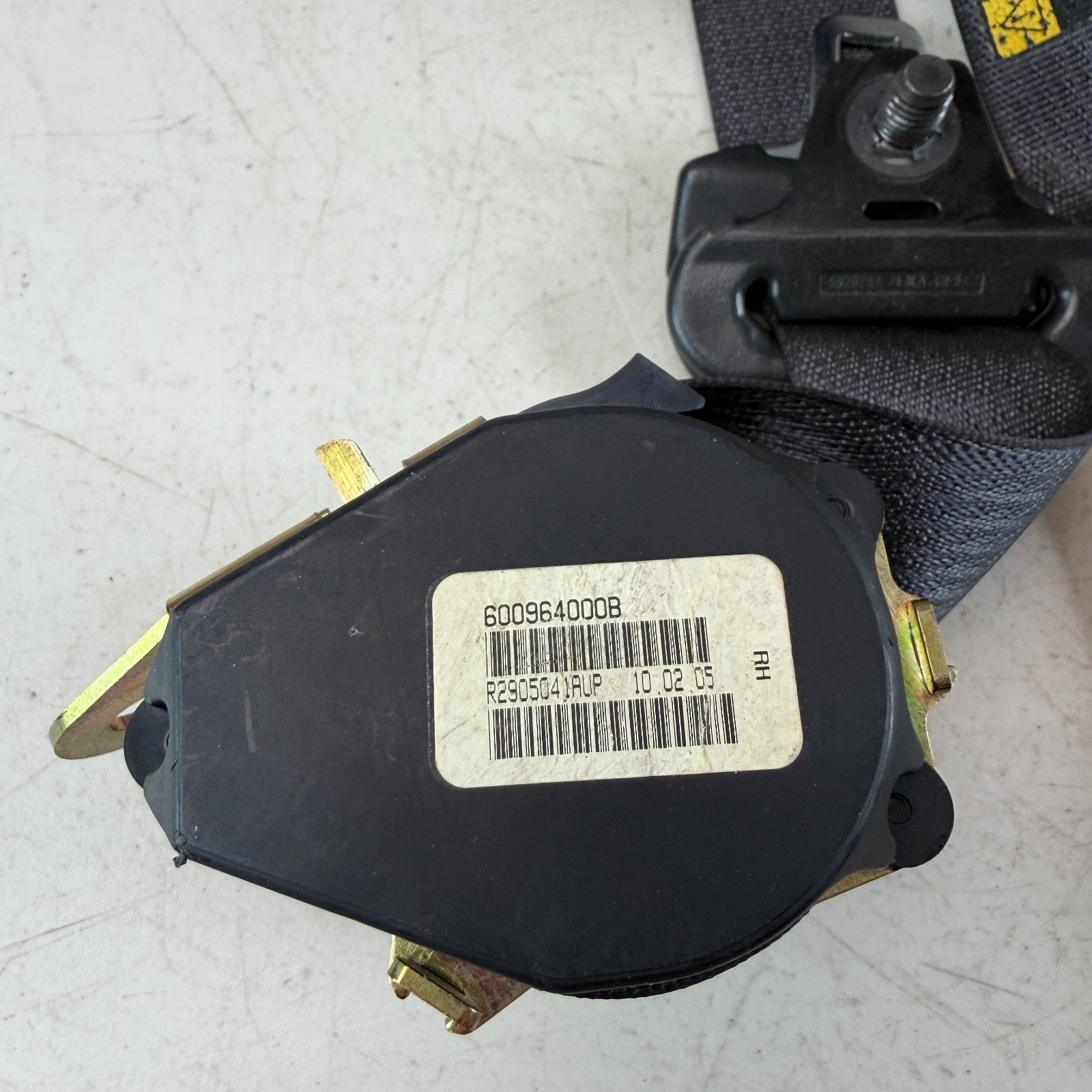 05-13 CHEVROLET CORVETTE C6 FRONT RIGHT SEATBELT SEAT BELT RETRACTOR BLACK OEM