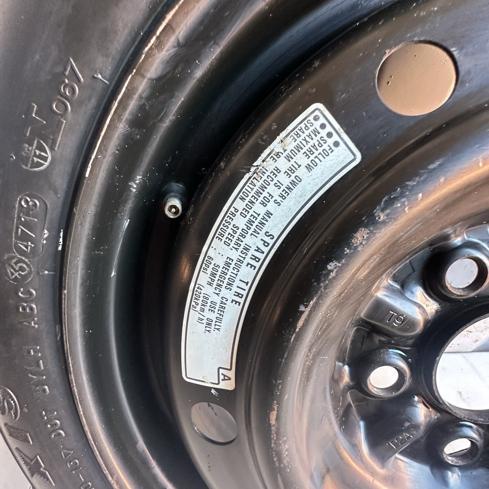 2013-2024 Honda Accord 16x4 Compact Spare Tire and Wheel T125/80D16 OEM