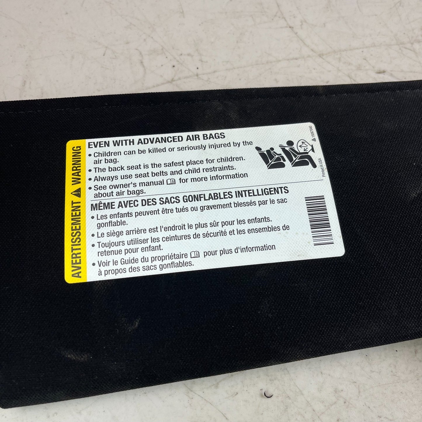 2005-2013 CHEVROLET CORVETTE FRONT RIGHT PASSENGER SUNVISOR SUN VISOR BLACK OEM