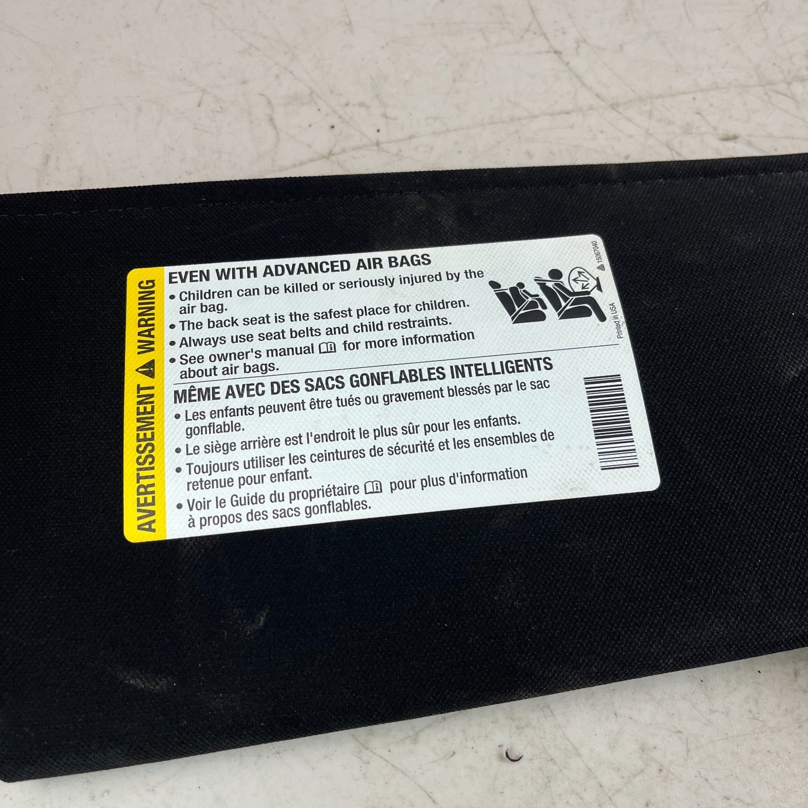 2005-2013 CHEVROLET CORVETTE FRONT RIGHT PASSENGER SUNVISOR SUN VISOR BLACK OEM