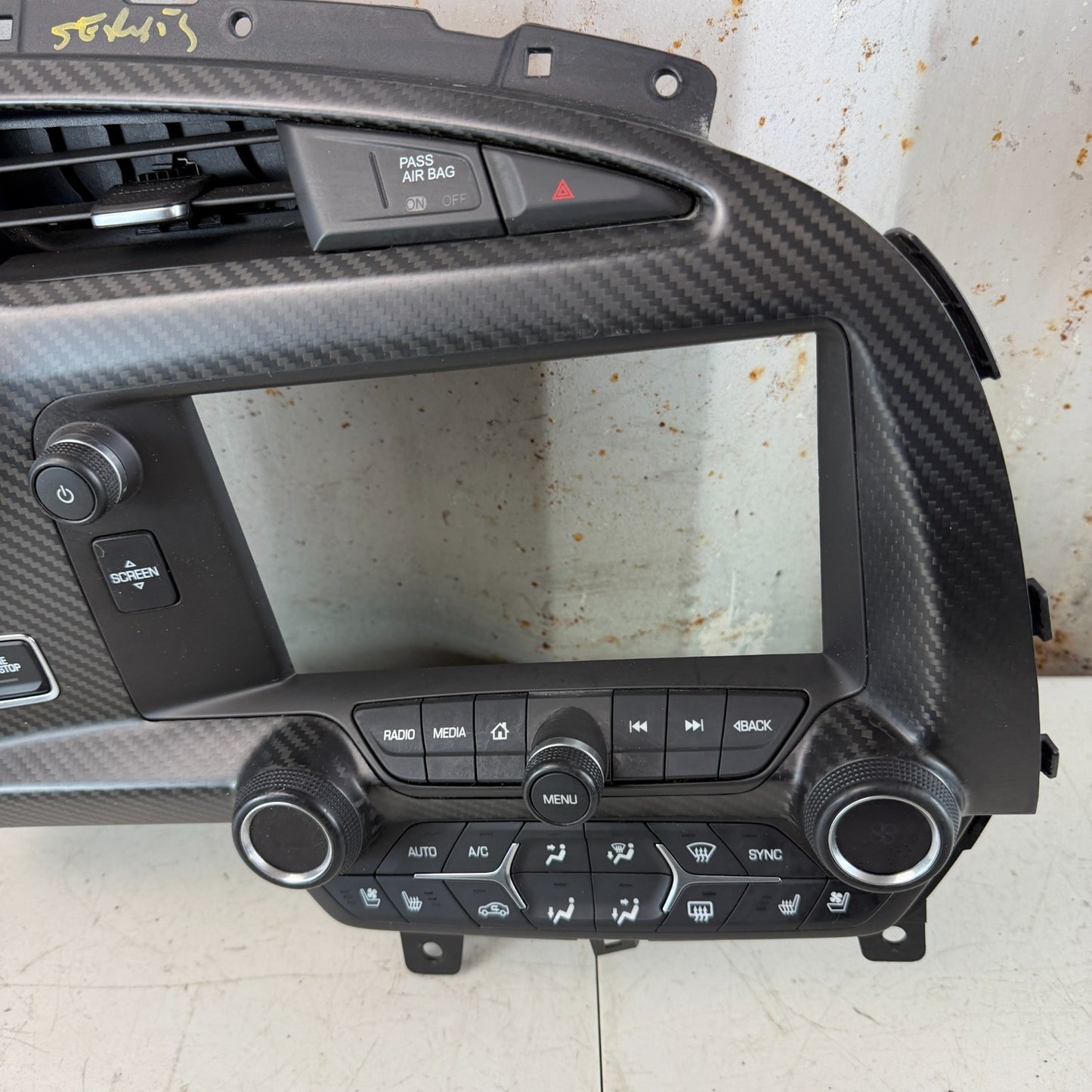 14 - 19 CORVETTE C7 DASH INSTRUMENT GAUGE CLUSTER SCREEN TRIM PANEL CARBON FIBER