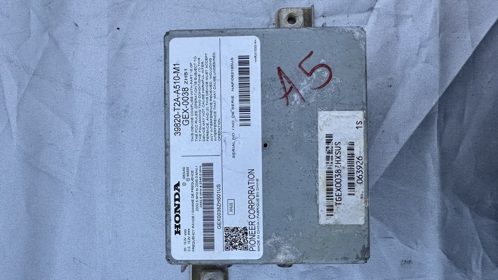 2013-2017 HONDA ACCORD SATELLITE CONTROL UNIT MODULE 39820-T2A-A510-M1 OEM