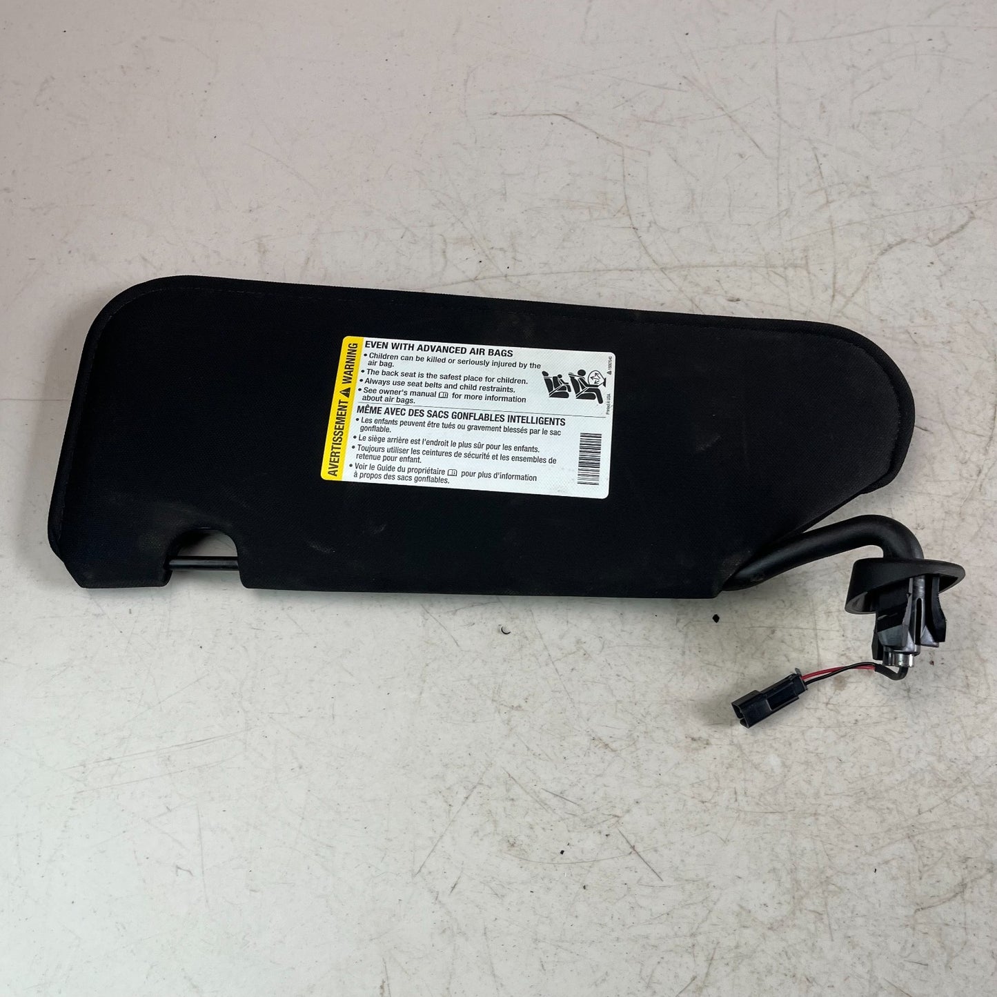 2005-2013 CHEVROLET CORVETTE FRONT RIGHT PASSENGER SUNVISOR SUN VISOR BLACK OEM