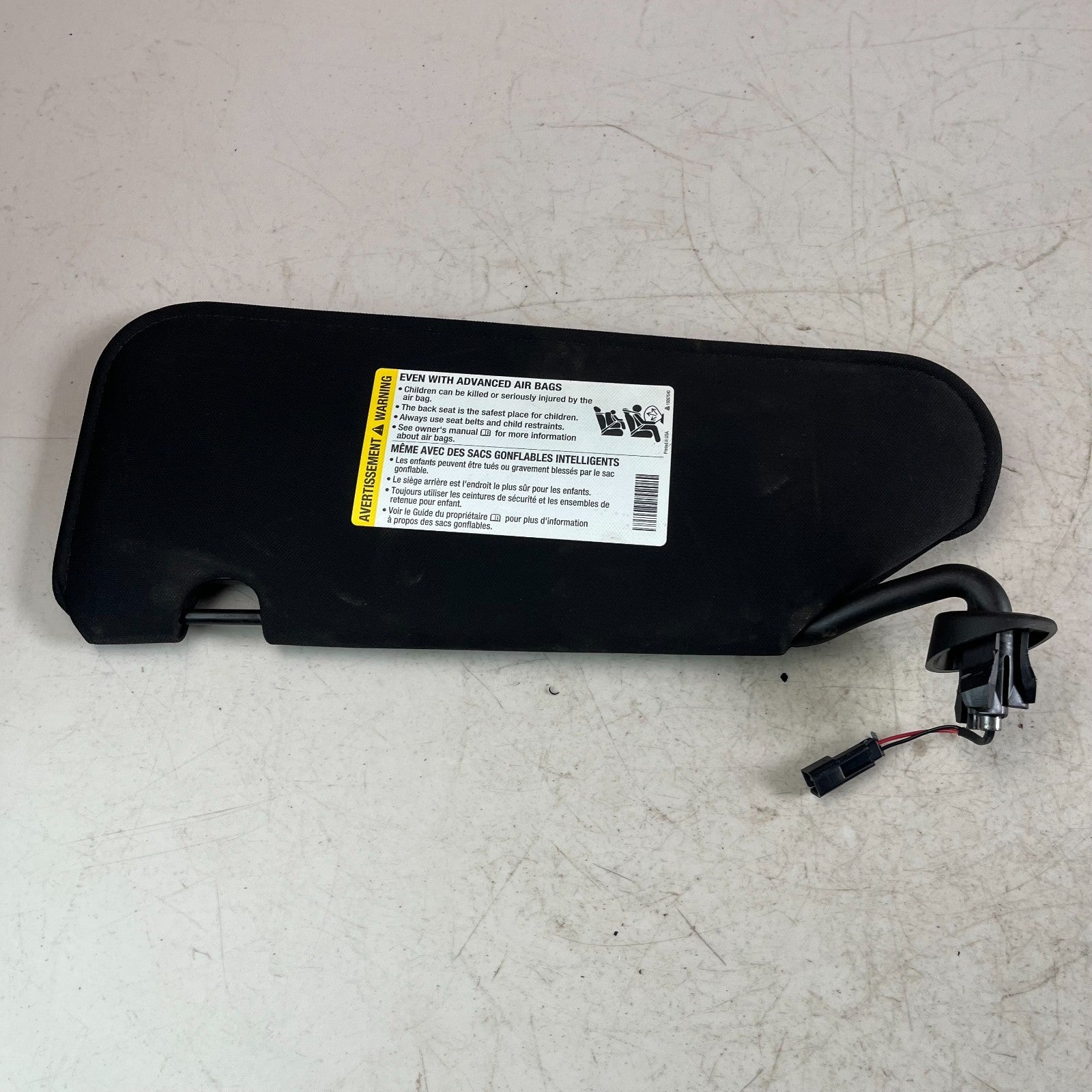 2005-2013 CHEVROLET CORVETTE FRONT RIGHT PASSENGER SUNVISOR SUN VISOR BLACK OEM