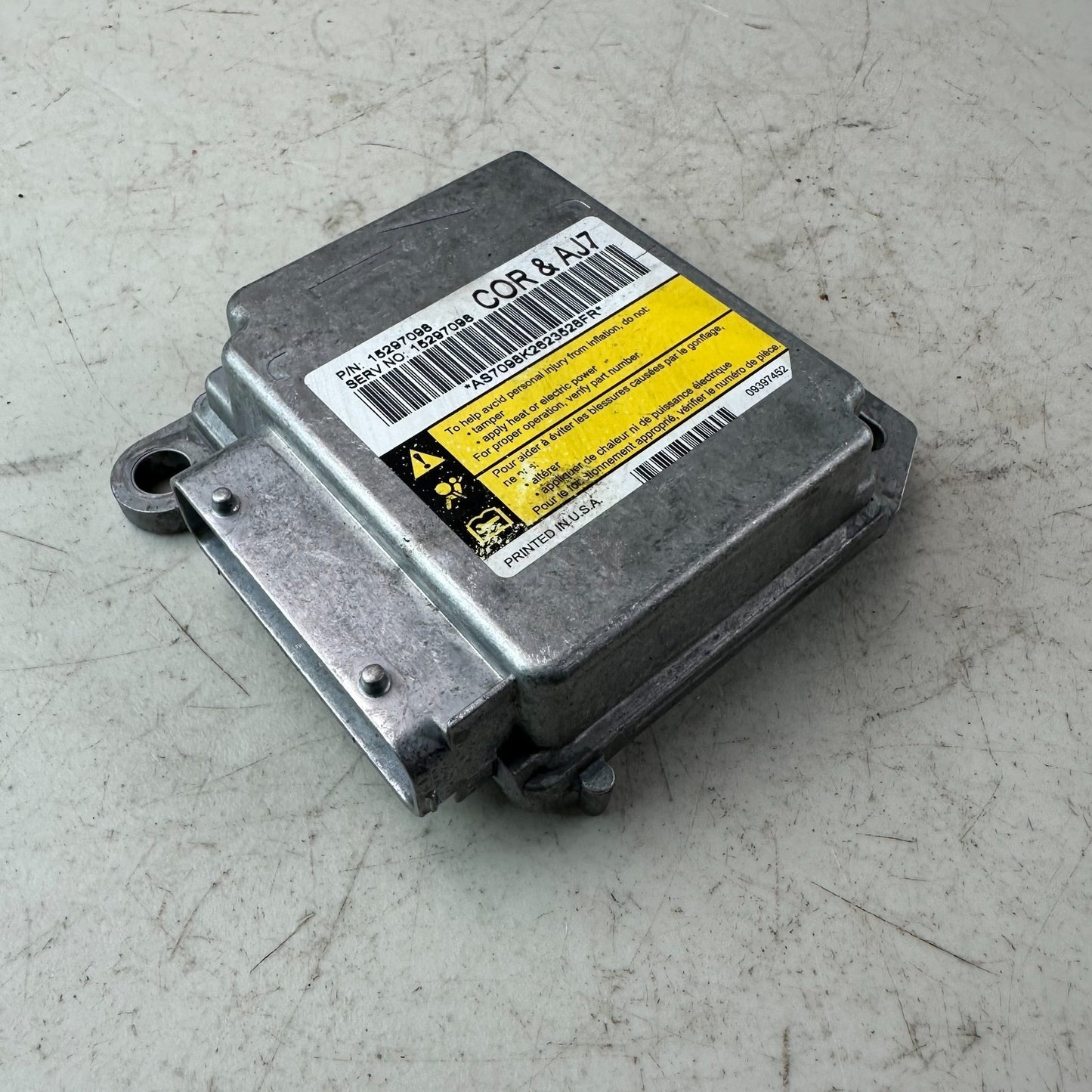 2005-2013 CHEVROLET CORVETTE IMPACT CRASH CONTROL COMPUTER MODULE 15297098 OEM