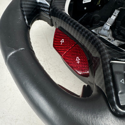 14-19 CHEVY CORVETTE C7 CARBON FIBER STEERING WHEEL W/ PADDLE SHIFTER & SWITCHS