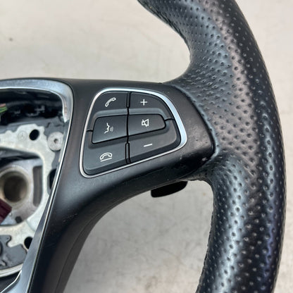 2015-18 MERCEDES W205 C300 STEERING WHEEL W/ PADDLE SHIFTER LEATHER A0004601803