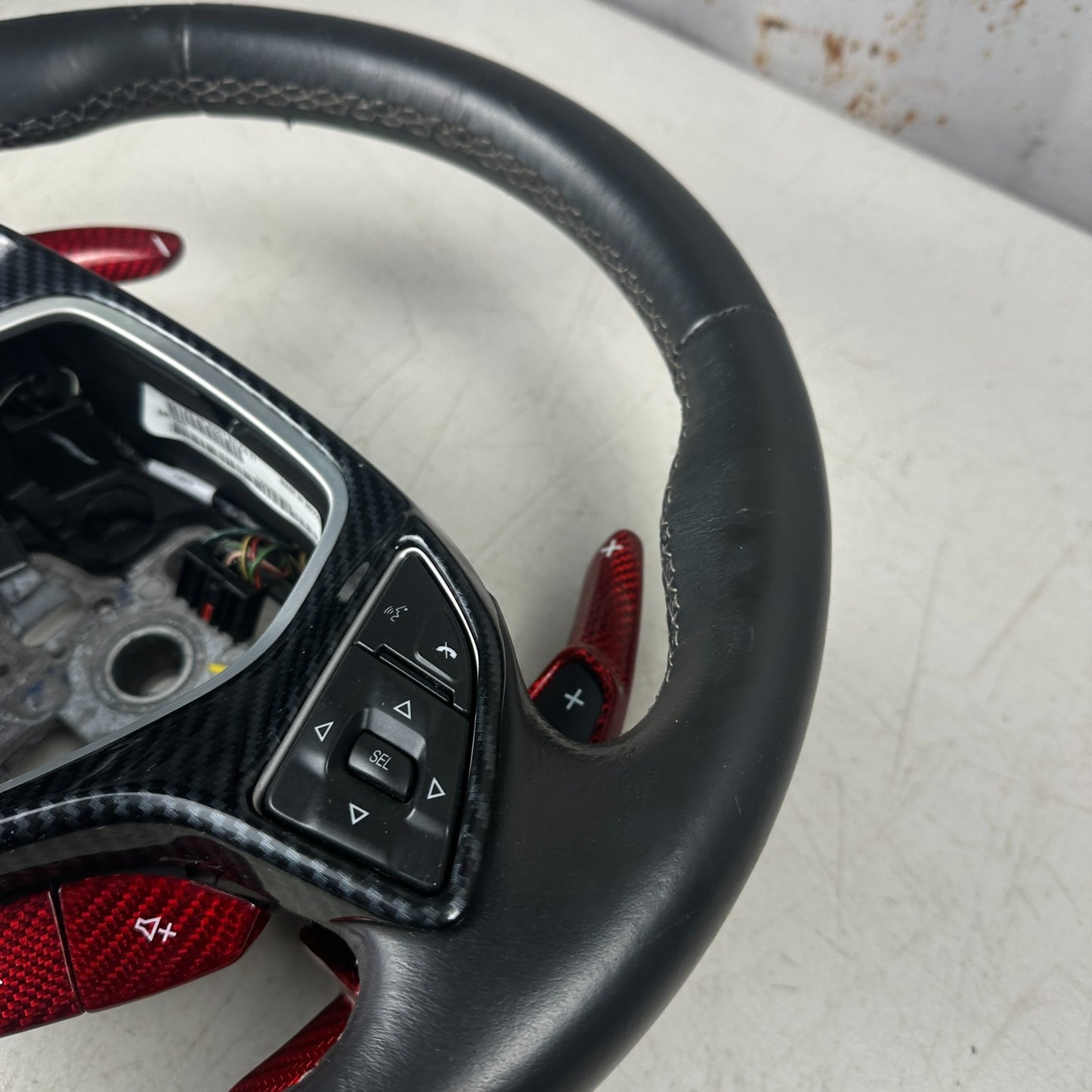 14-19 CHEVY CORVETTE C7 CARBON FIBER STEERING WHEEL W/ PADDLE SHIFTER & SWITCHS