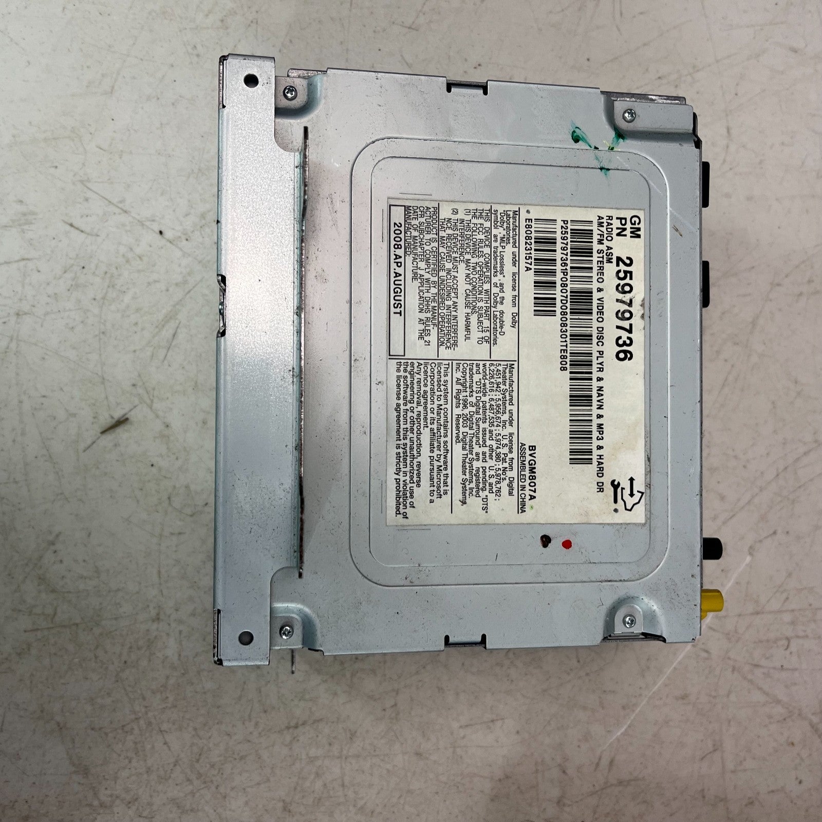 2008-2015 CADILLAC CTS AM FM AUDIO RADIO CD PLAYER GPS RECEIVER 25979736 OEM