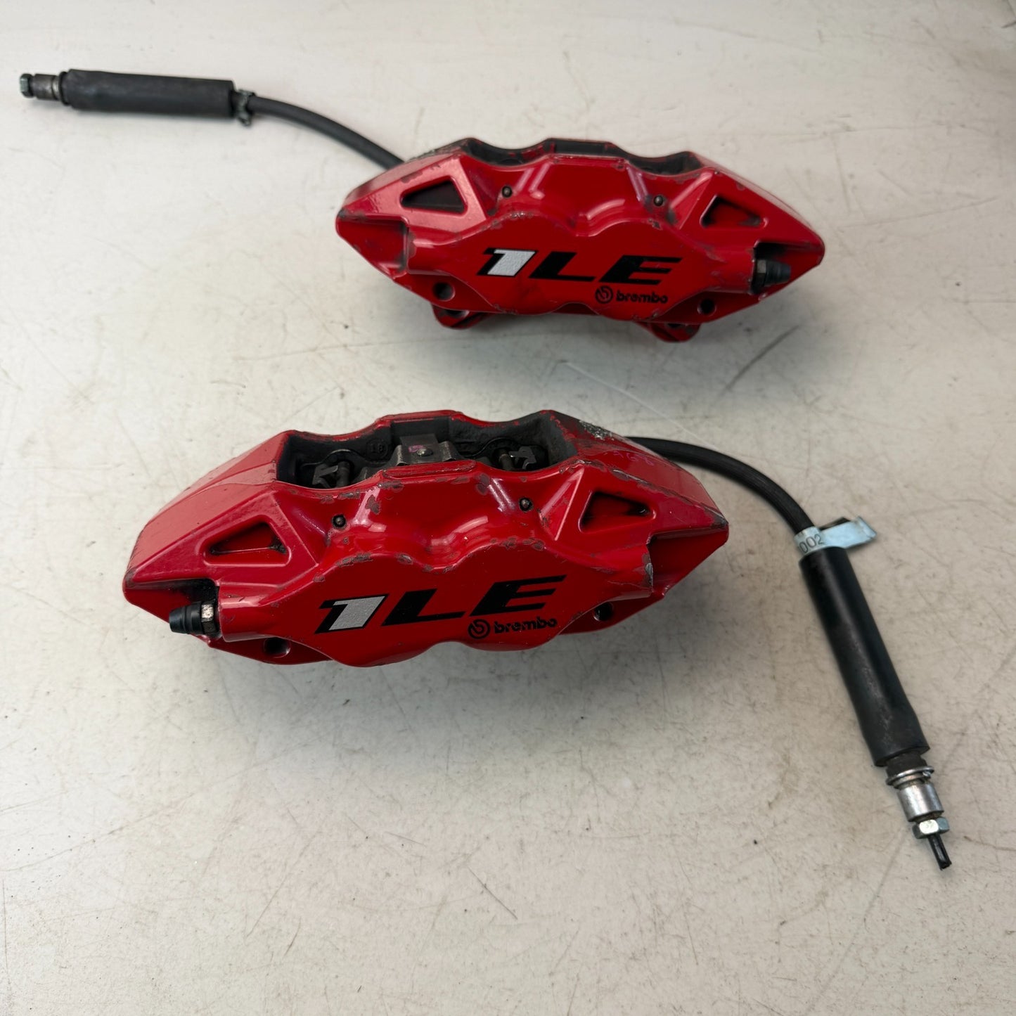 2017-2024 CHEVROLET CAMARO REAR LEFT & RIGHT BREMBO BRAKE CALIPERS PAIR RED OEM