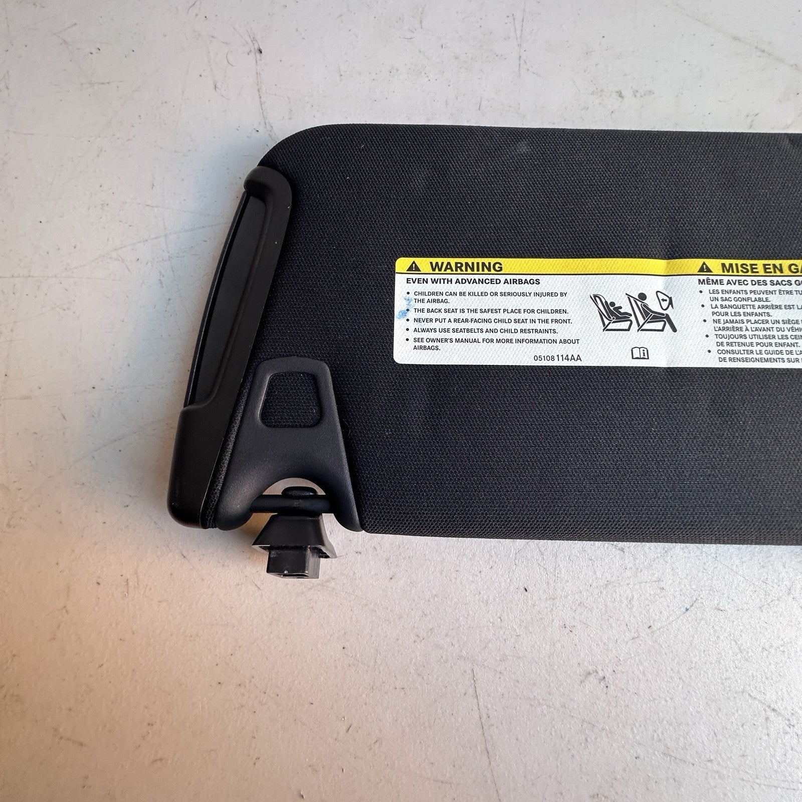 2015-2023 Dodge Charger Front Right PassengerSide Sunvisor Shade Cover OEM Black