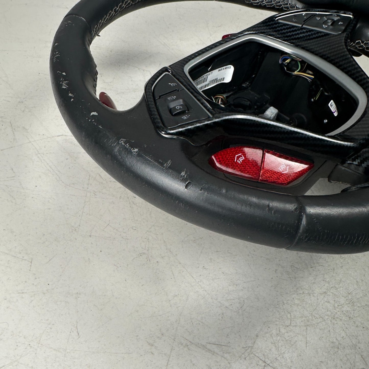 14-19 CHEVY CORVETTE C7 CARBON FIBER STEERING WHEEL W/ PADDLE SHIFTER & SWITCHS