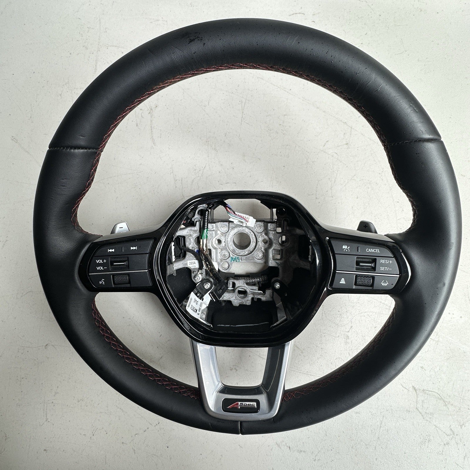 2023-2026 Acura Integra A Spec Steering Wheel Black Leather Red Stitch OEM