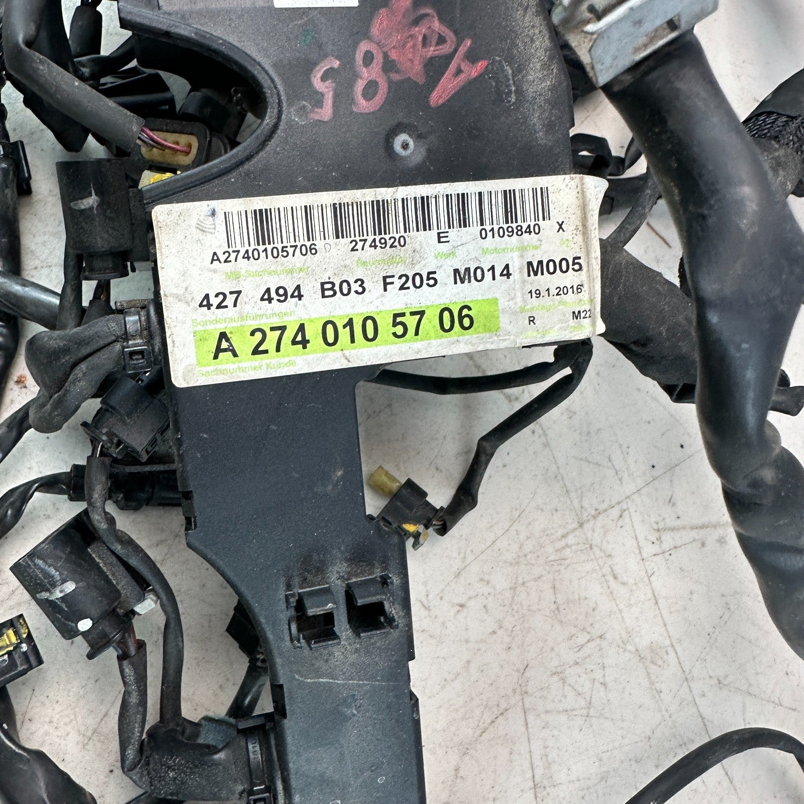 2015-2020 MERCEDES W205 C300 2.0L ENGINE BAY MOTOR WIRE WIRING HARNESS OEM