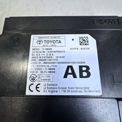 19+ Toyota Rav4 Corolla Camry Sienna TRANSCEIVER TELEMATICS CONTROL 86741-06092