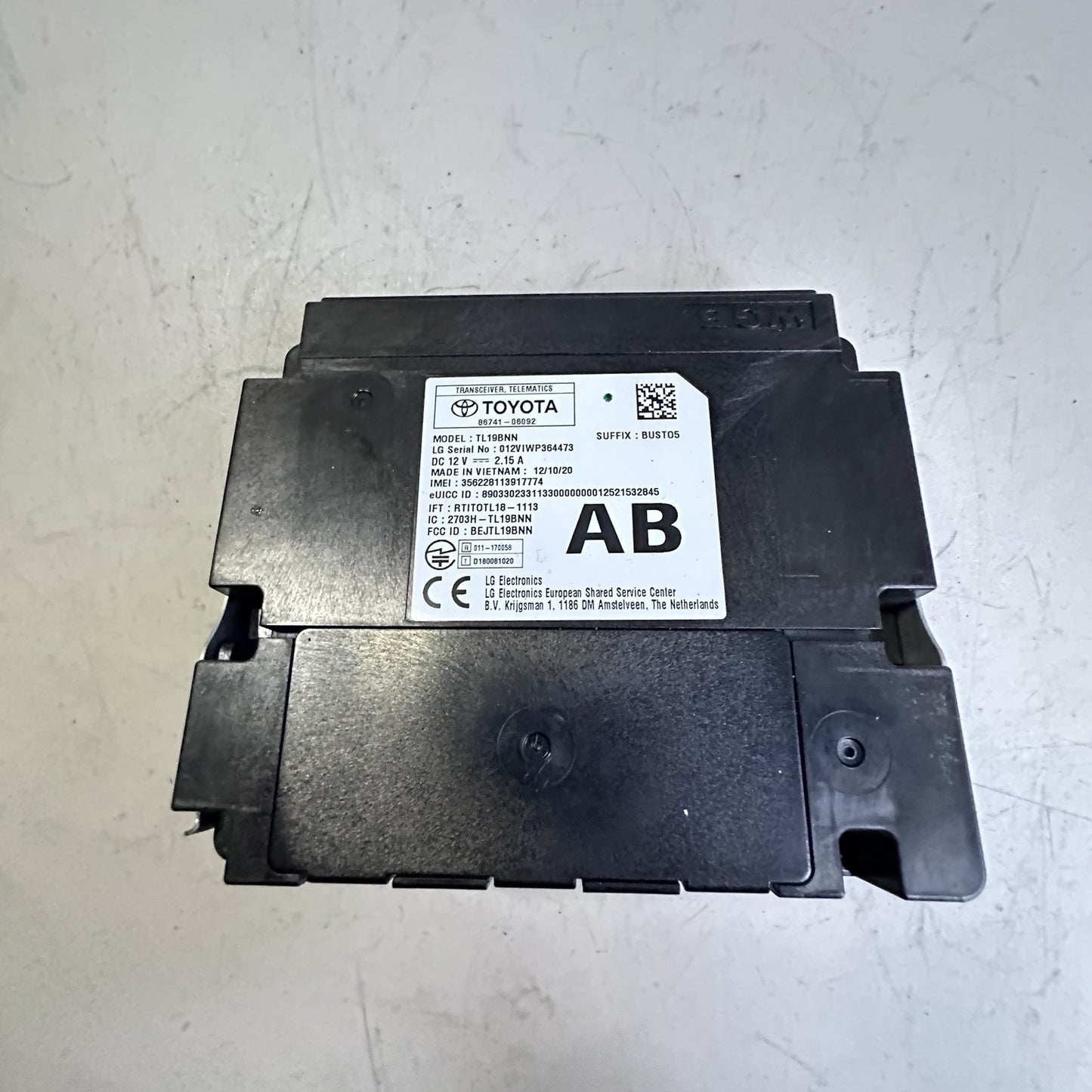 19+ Toyota Rav4 Corolla Camry Sienna TRANSCEIVER TELEMATICS CONTROL 86741-06092