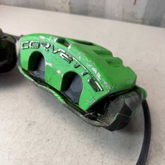 2005-2013 CHEVROLET CORVETTE C6 FRONT LEFT & RIGHT BRAKE CALIPER PAIR GREEN OEM