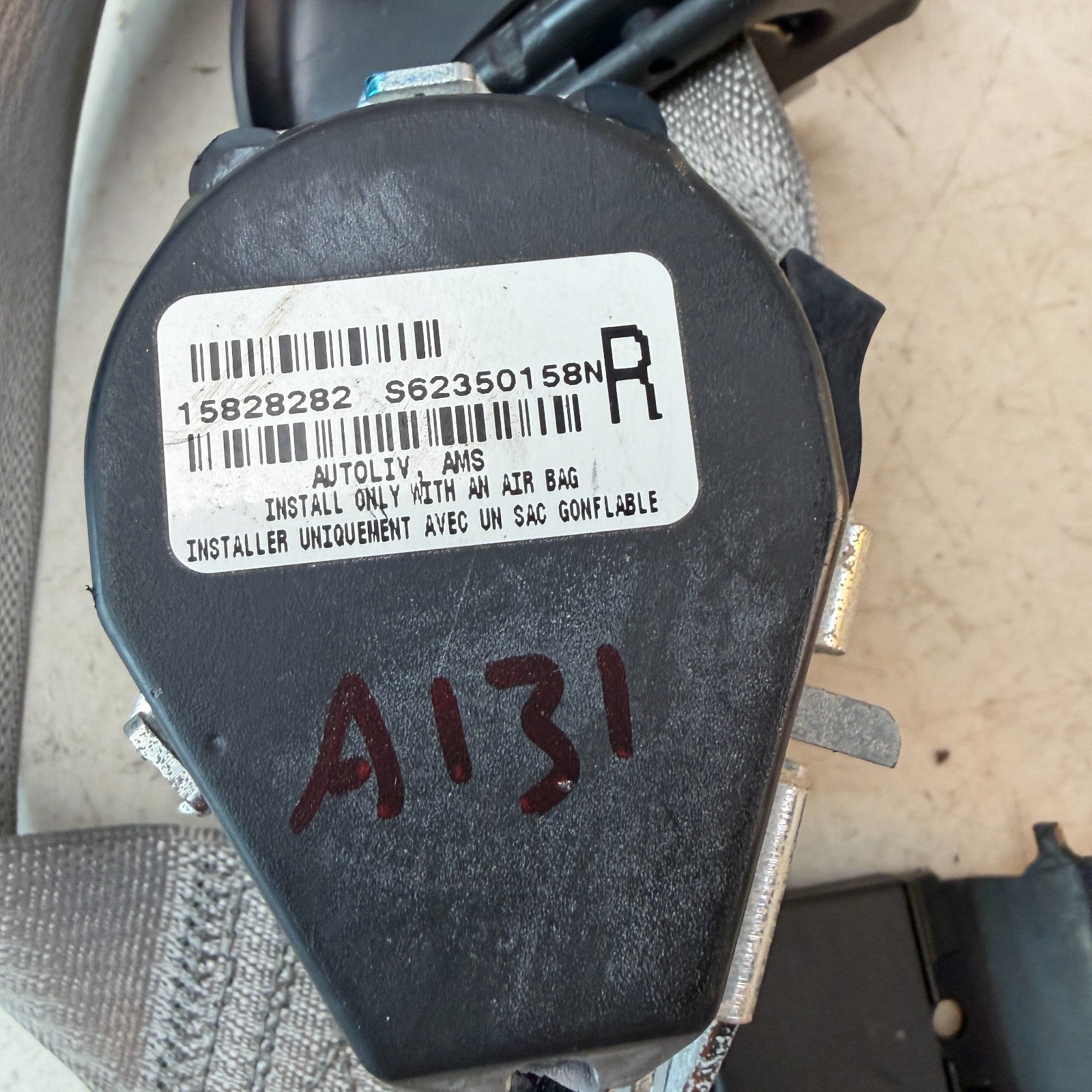 05-13 CHEVROLET CORVETTE FRONT RIGHT PASSENGER SEAT BELT RETRACTOR 15828282 OEM