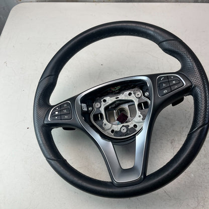 2015-18 MERCEDES W205 C300 STEERING WHEEL W/ PADDLE SHIFTER LEATHER A0004601803