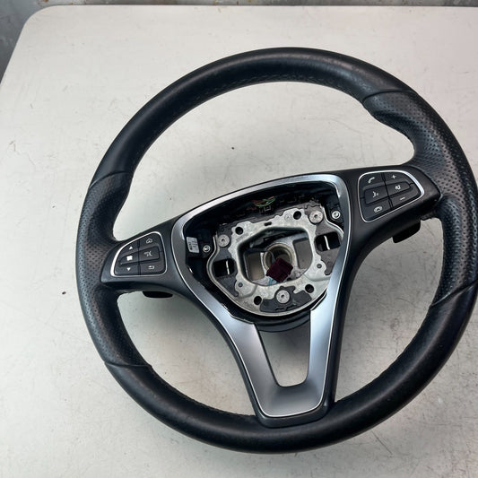 2015-18 MERCEDES W205 C300 STEERING WHEEL W/ PADDLE SHIFTER LEATHER A0004601803