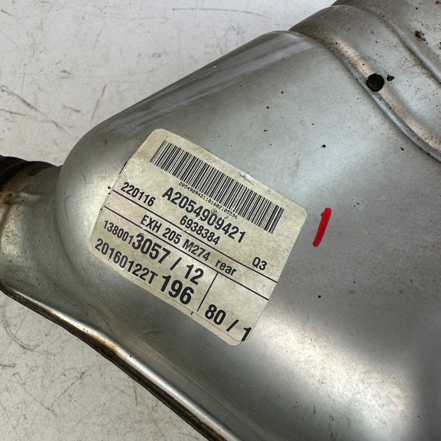 2015-2018 MERCEDES W205 C300 REAR LEFT DRIVER EXHAUST MUFFLER A2054909421 OEM