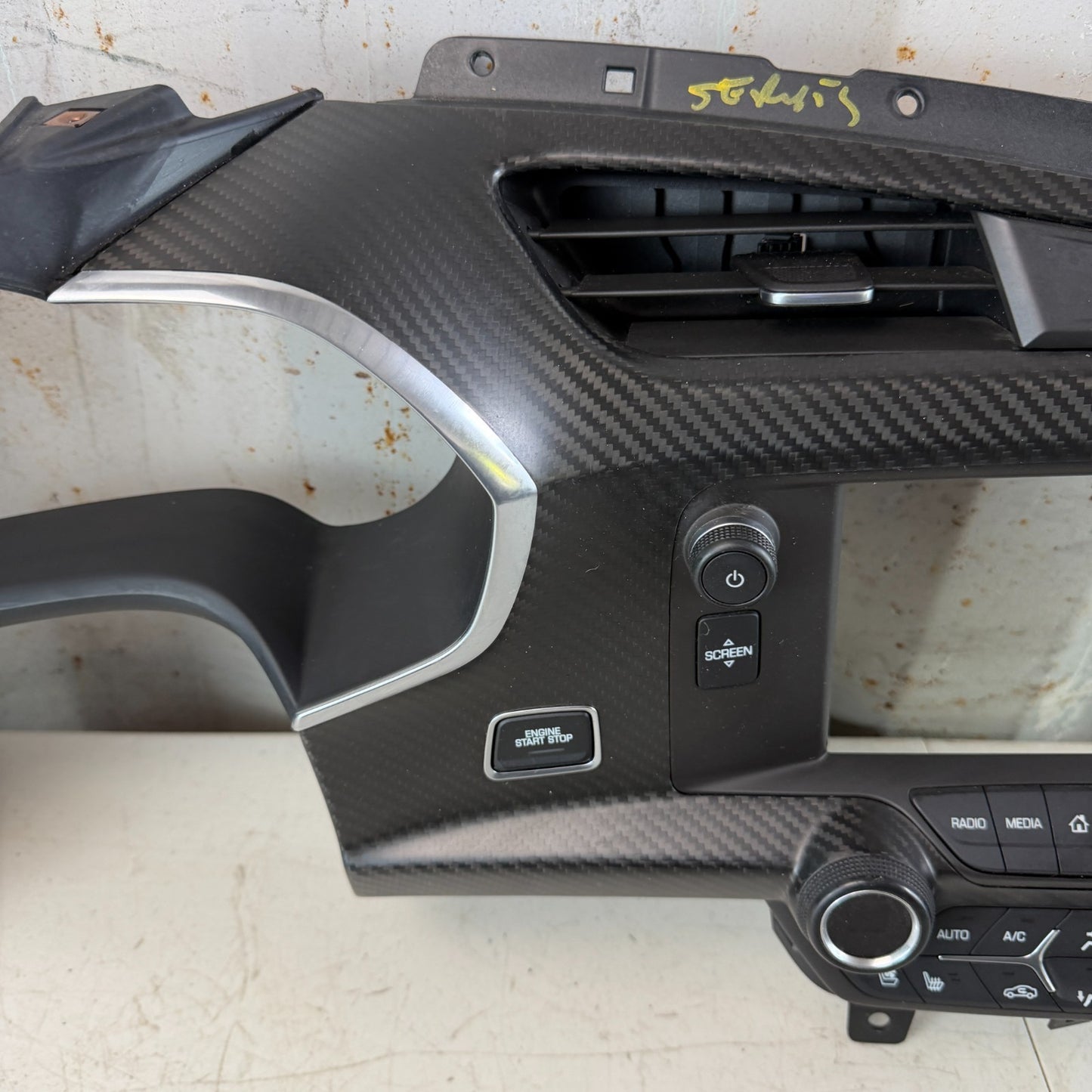 14 - 19 CORVETTE C7 DASH INSTRUMENT GAUGE CLUSTER SCREEN TRIM PANEL CARBON FIBER