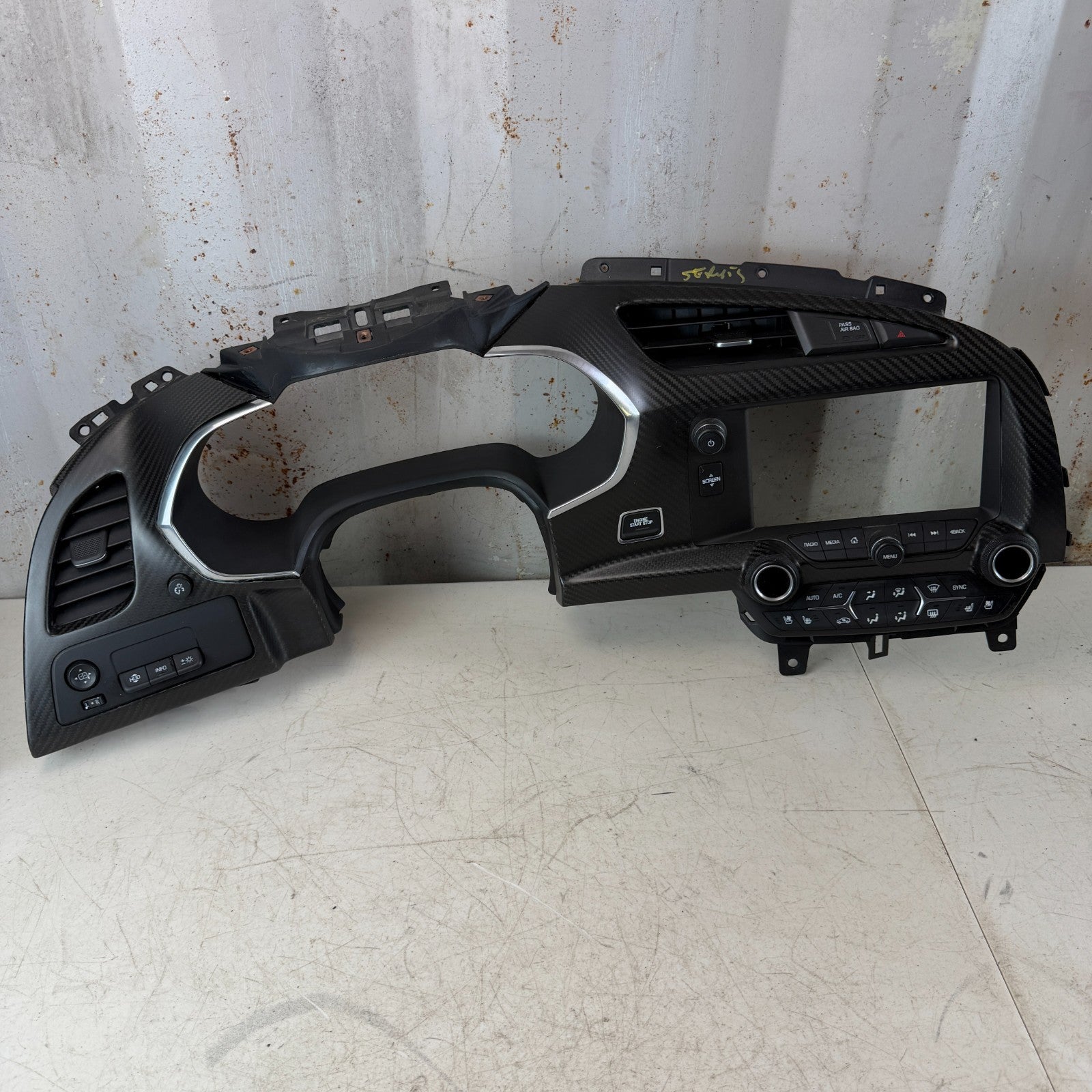 14 - 19 CORVETTE C7 DASH INSTRUMENT GAUGE CLUSTER SCREEN TRIM PANEL CARBON FIBER