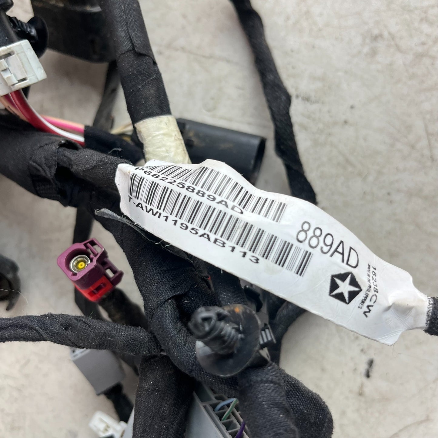 2015 DODGE CHALLENGER ENGINE ROOM FRONT BODY WIRE WIRING HARNESS 68225889AD OEM
