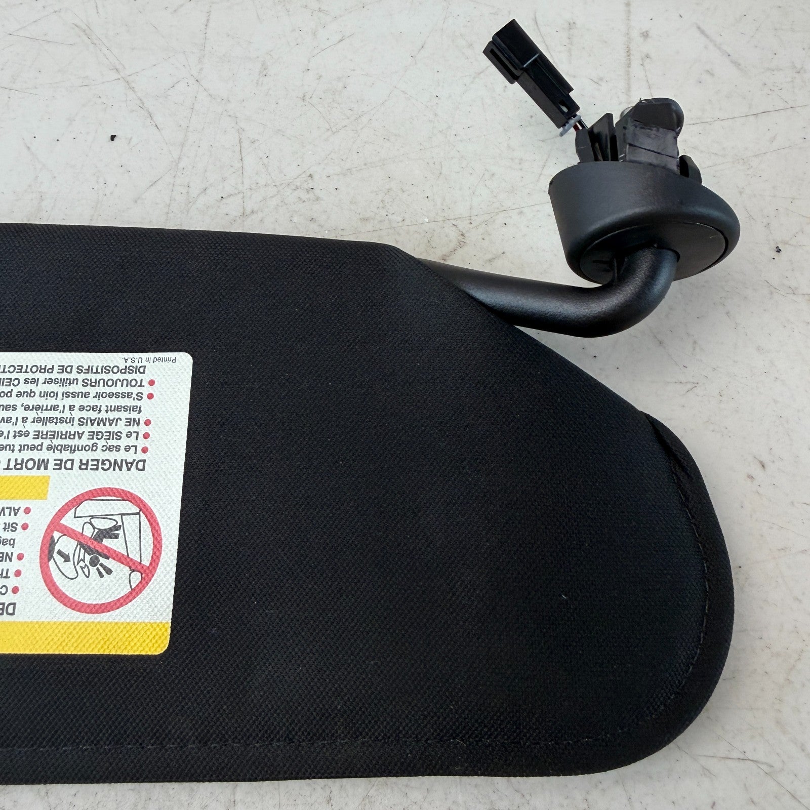 2005-2013 CHEVROLET CORVETTE FRONT LEFT DRIVER SIDE SUNVISOR SUN VISOR BLACK OEM