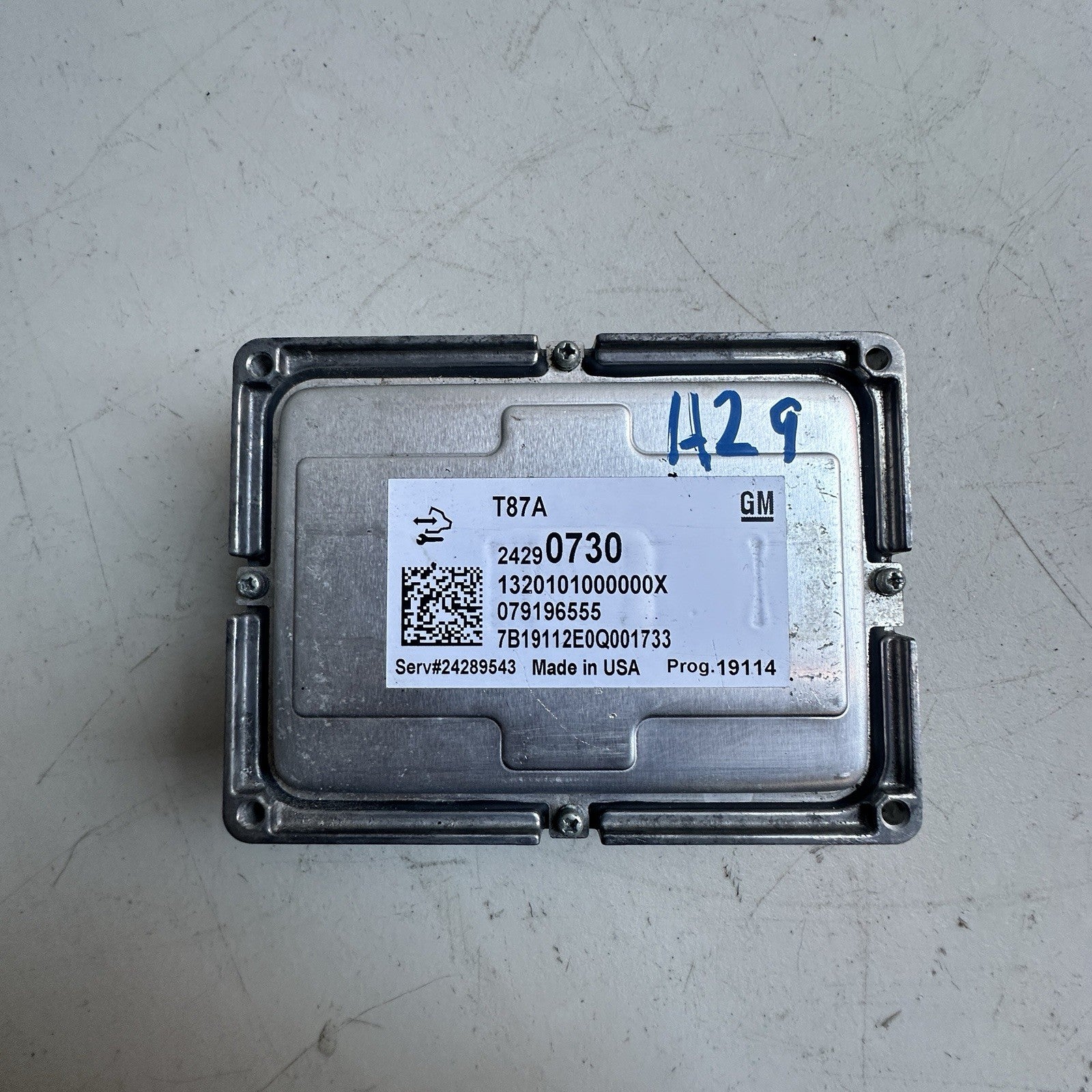 17-19 CHEVROLET CORVETTE RWD TRANSMISSION COMPUTER CONTROL MODULE TCM 24290730