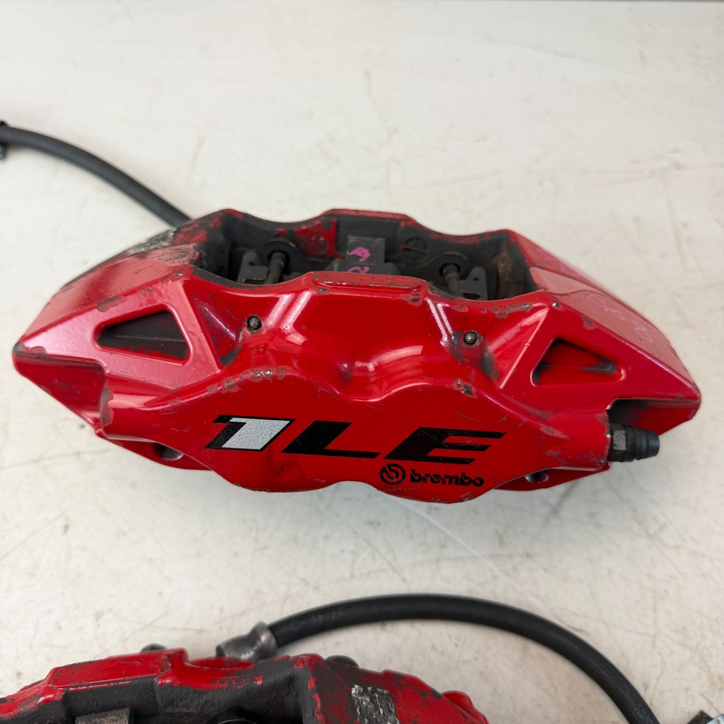2017-2024 CHEVROLET CAMARO REAR LEFT & RIGHT BREMBO BRAKE CALIPERS PAIR RED OEM