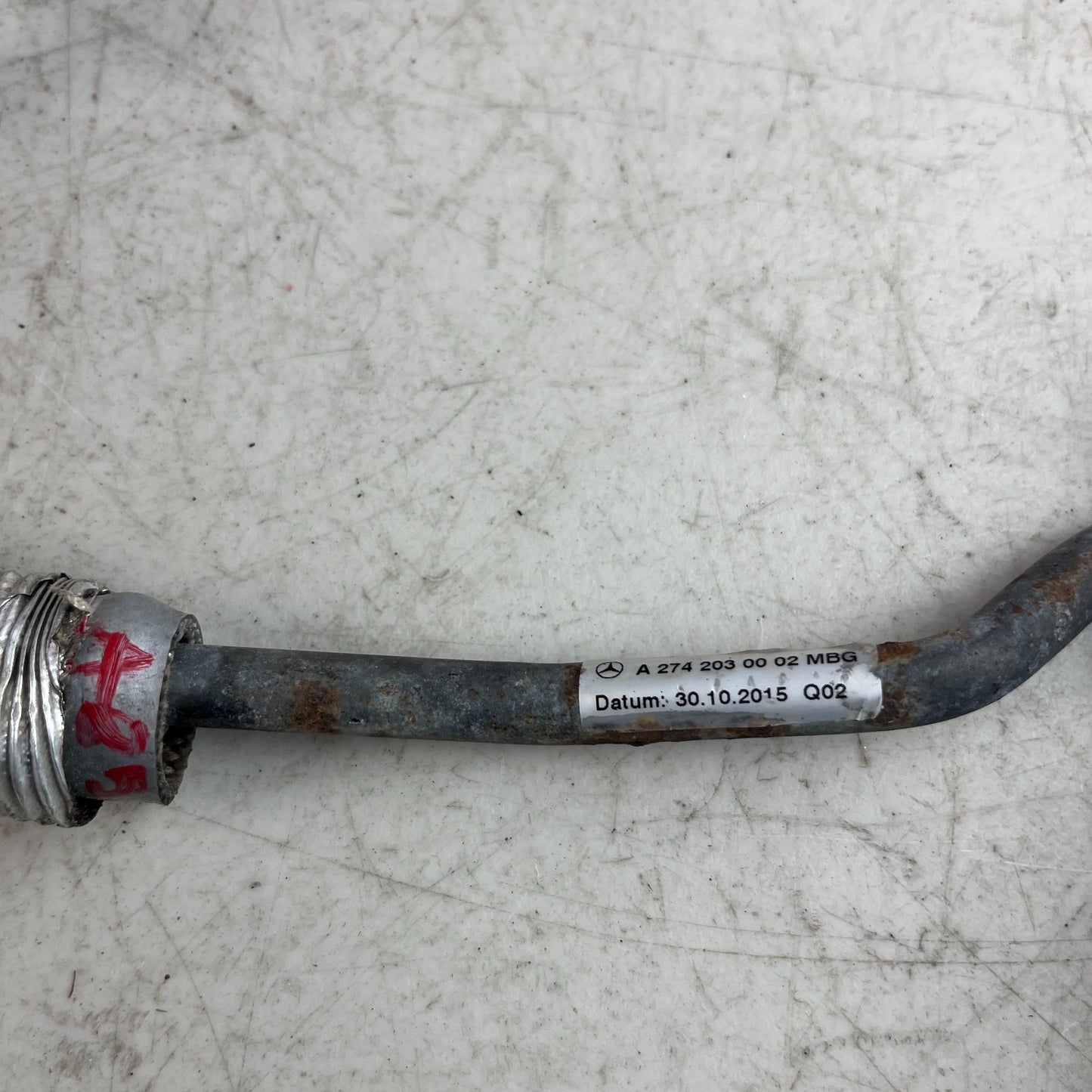 2015-2018 MERCEDES C300 C205 TURBOCHARGER WATER FEED TUBE HOSE LINE A2742030002