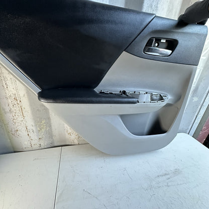 13-17 HONDA ACCORD SDN REAR LEFT INTERIOR DOOR PANEL TRIM OEM Black Leather/Gray