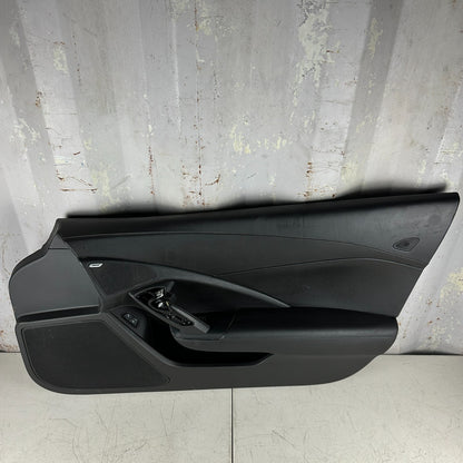 2014-2019 CHEVROLET CORVETTE C7 FRONT RIGHT SIDE INTERIOR DOOR PANEL BLACK OEM