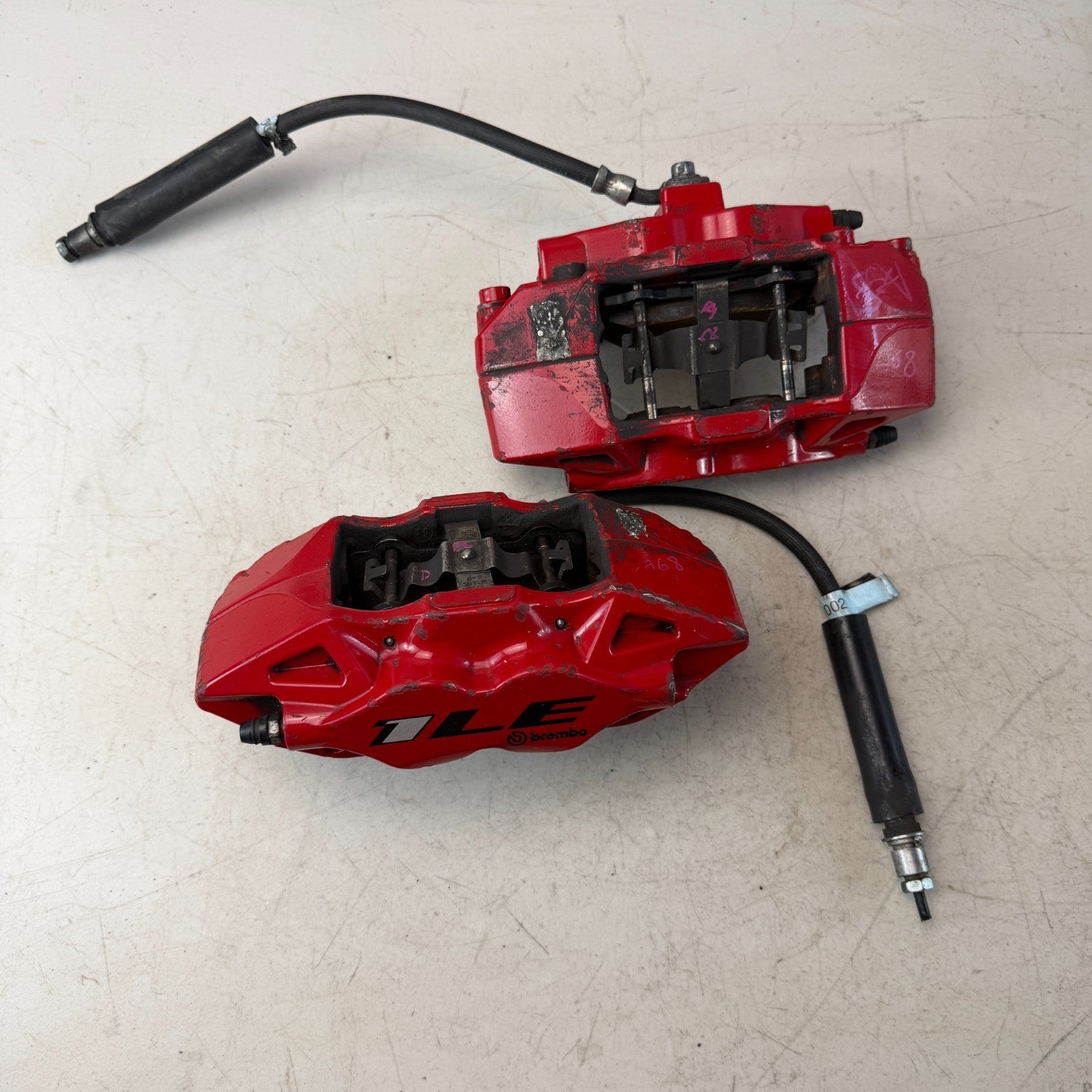 2017-2024 CHEVROLET CAMARO REAR LEFT & RIGHT BREMBO BRAKE CALIPERS PAIR RED OEM