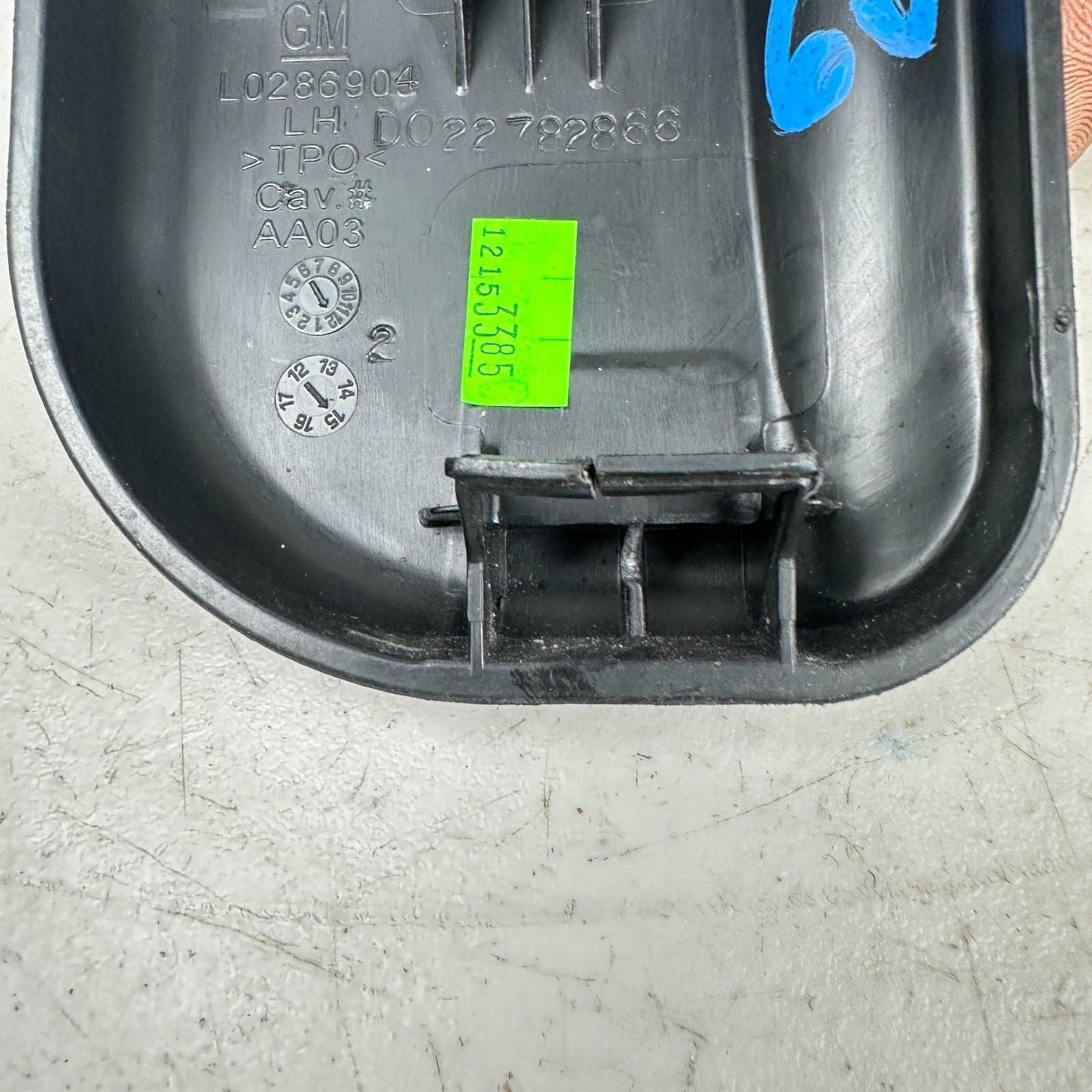 14-19 CHEVROLET CORVETTE C7 REAR LEFT DRIVER SIDE OUTER SEAT RAIL COVER TRIM OEM