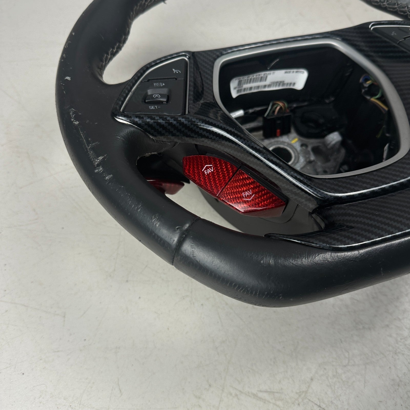 14-19 CHEVY CORVETTE C7 CARBON FIBER STEERING WHEEL W/ PADDLE SHIFTER & SWITCHS