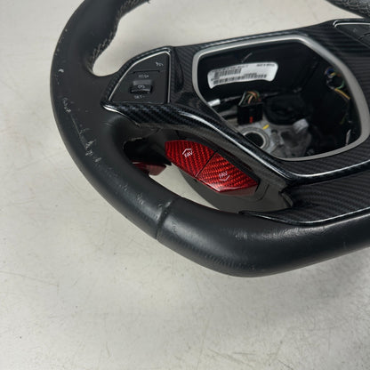 14-19 CHEVY CORVETTE C7 CARBON FIBER STEERING WHEEL W/ PADDLE SHIFTER & SWITCHS