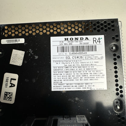 2016-2017 Acura ILX Bluetooth Radio Receiver CD Player ID 39100-TX6-A31 OEM
